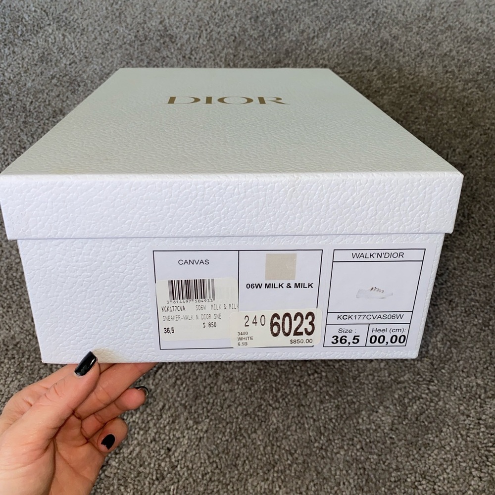 Authentic Dior Women's Cream Sneakers - Picture 9 of 15